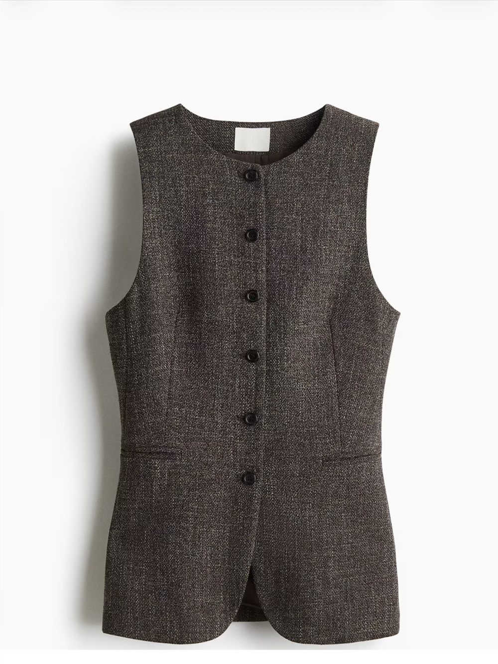 H&M Dark Charcoal Tweed Sleeveless Vest